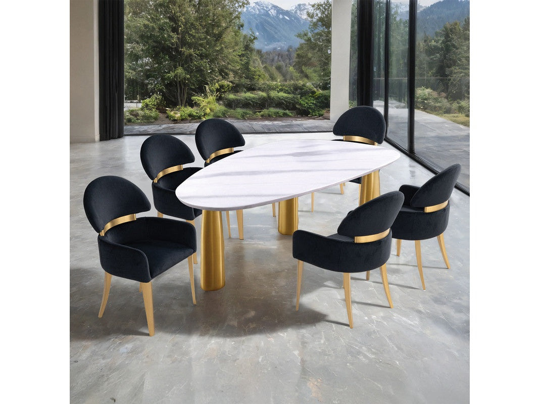 Northam White/Matte Gold 7 Pc. Dining Table Set