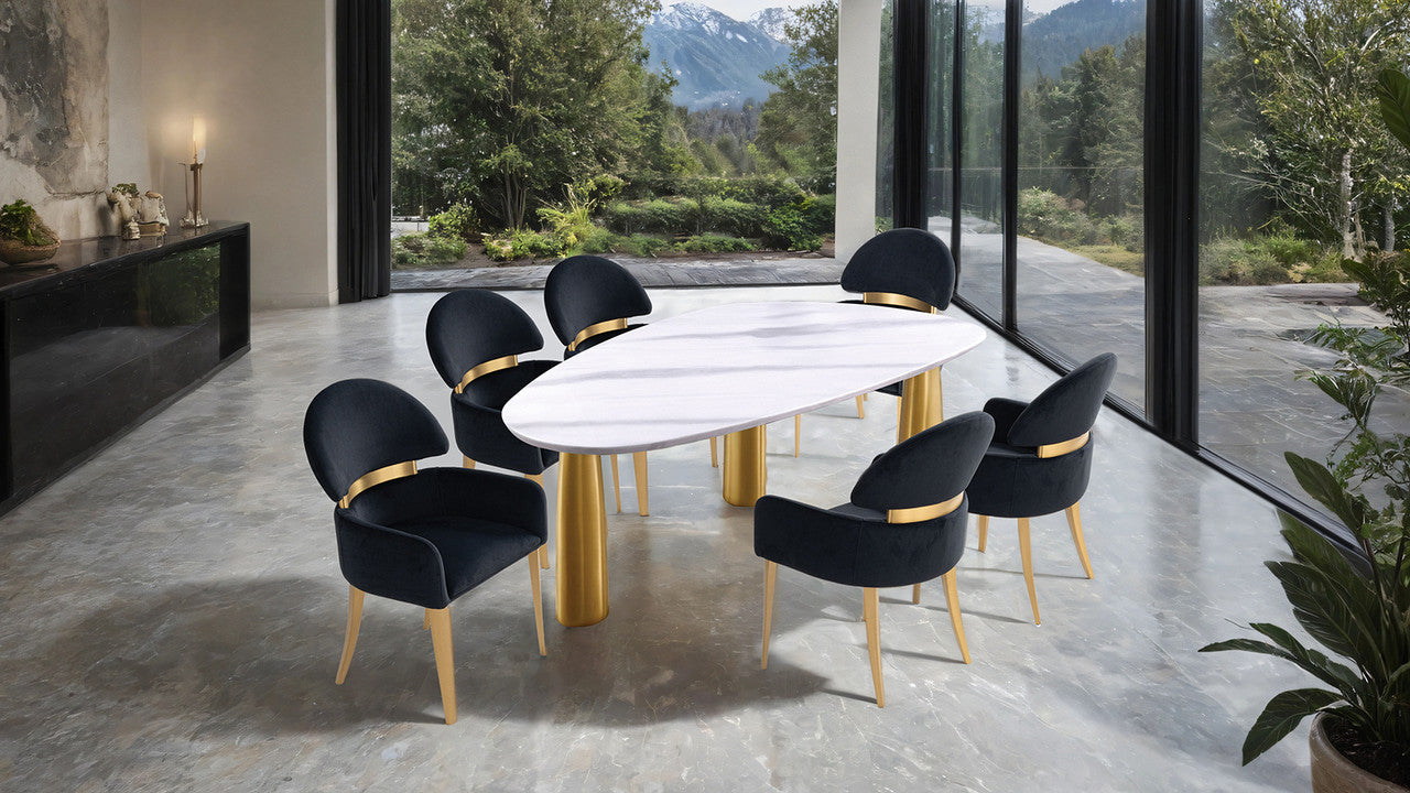 Northam White/Matte Gold 7 Pc. Dining Table Set