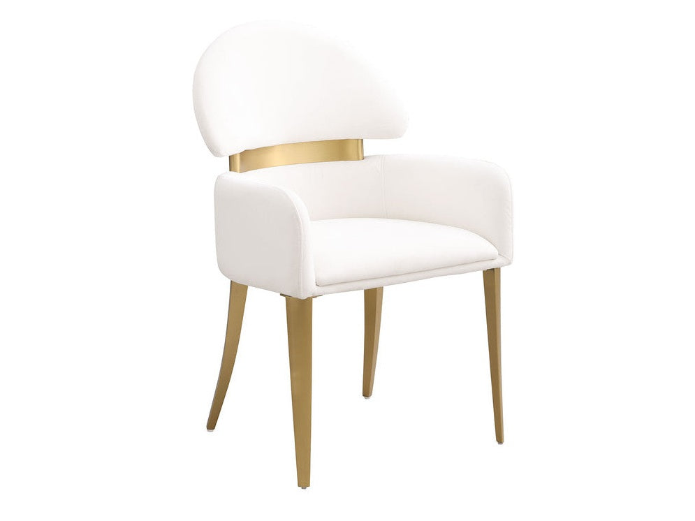 Northam White/Matte Gold Arm Chair (Set of 2)