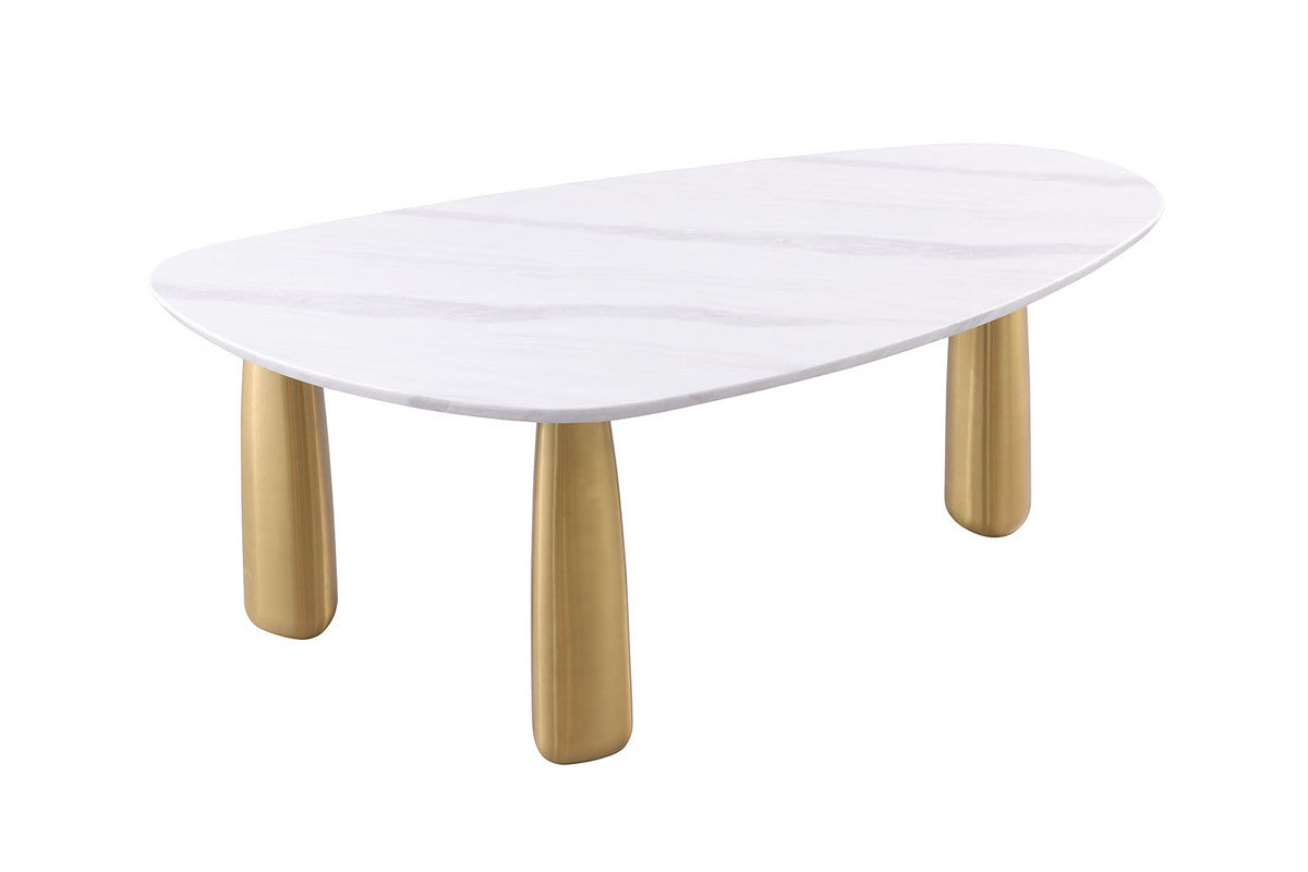 Northam White/Matte Gold Dining Table