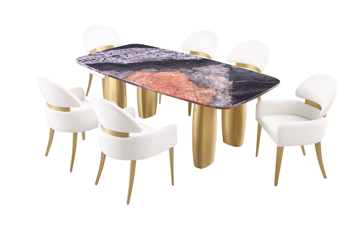 Northolt Black/Gray/Matte Gold 7 Pc. Dining Table Set