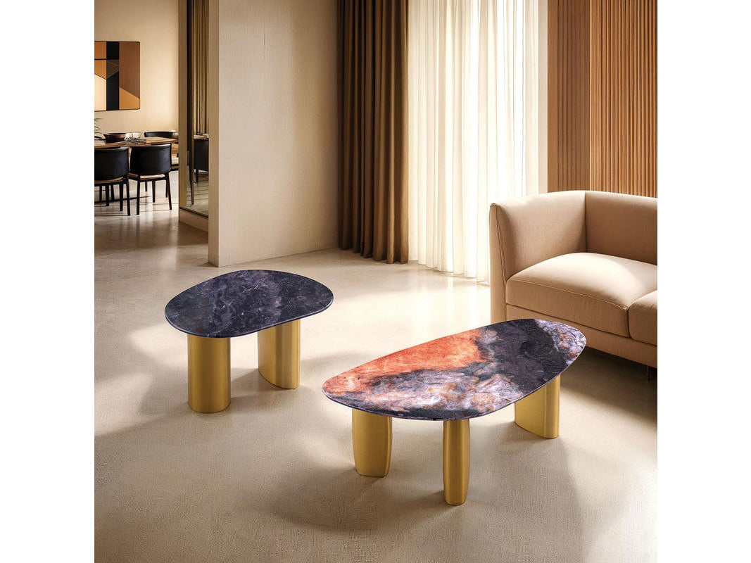 Northwich Black/Gray/Matte Gold End Table