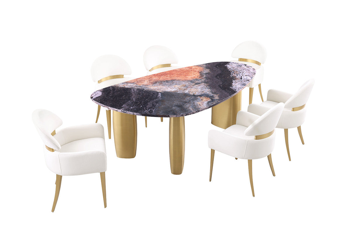 Northwich Black/Gray/Matte Gold/White 5 Pc. Dining Table Set