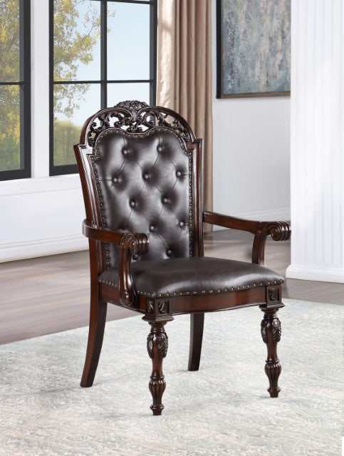 Nouvelle Brown Cherry Arm Chair (Set of 2)