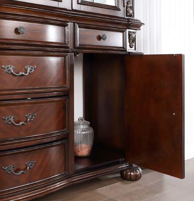 Nouvelle Brown Cherry Hutch & Buffet