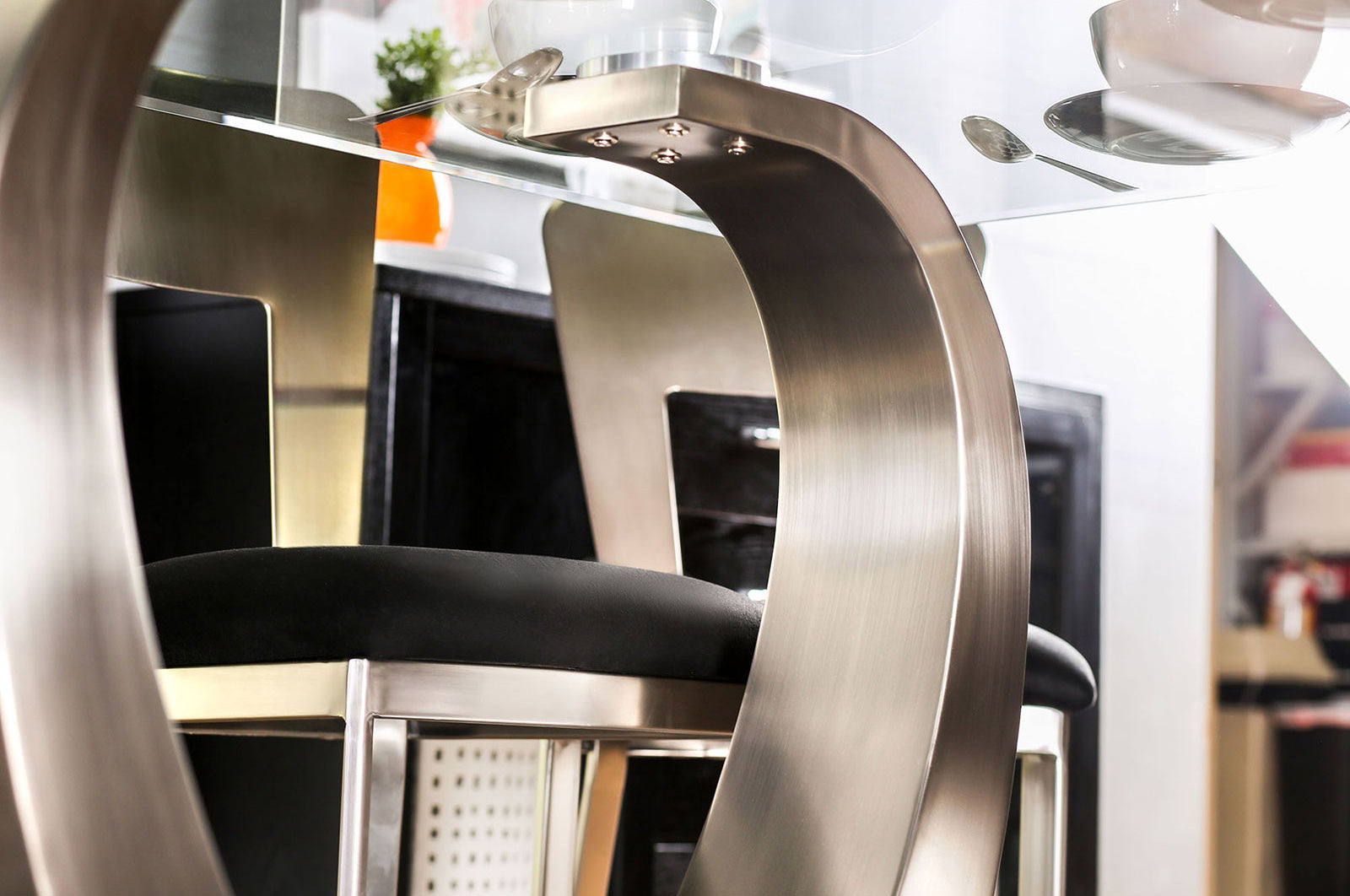 Nova Silver/Black 7 Pc. Dining Room Set