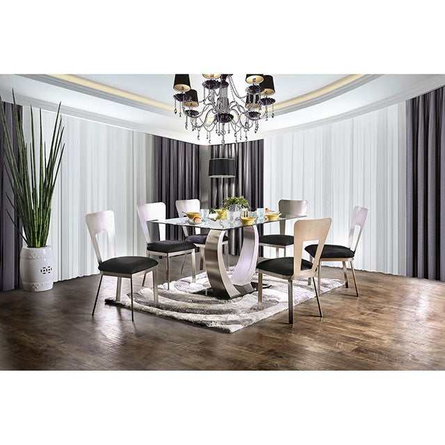 Nova Silver/Black Dining Table