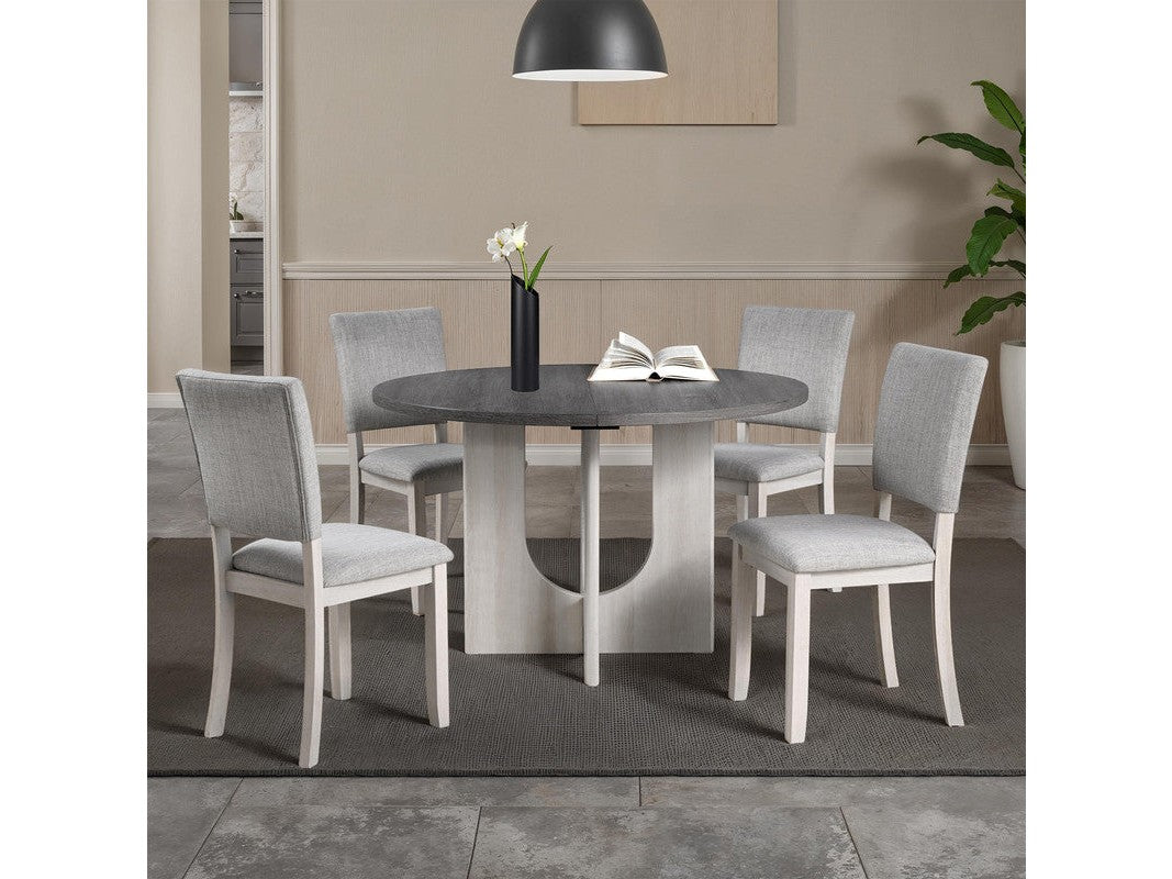 Oberto Gray 5 Pc. Round Dining Table Set