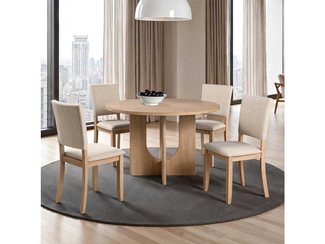 Oberto Natural 5 Pc. Round Dining Table Set