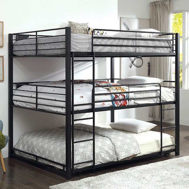 Olga Sand Black Queen Triple Decker Bed