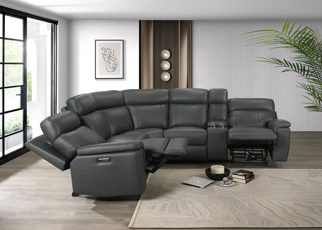 Oliverus Dark Gray Power Sectional