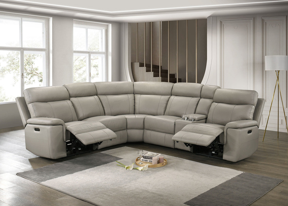 Oliverus Taupe Power Sectional