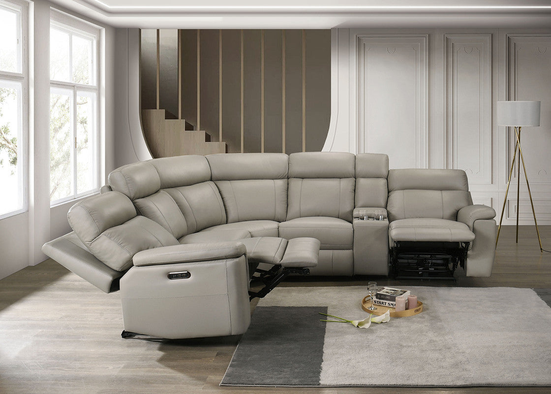 Oliverus Taupe Power Sectional