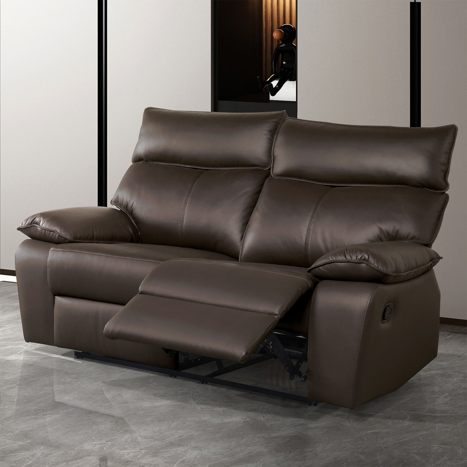 Onoria Brown Leather Match Reclining Living Room Set