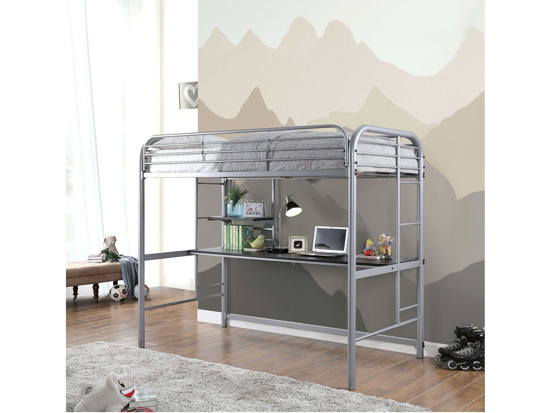 Opal Silver Twin Loft Bed
