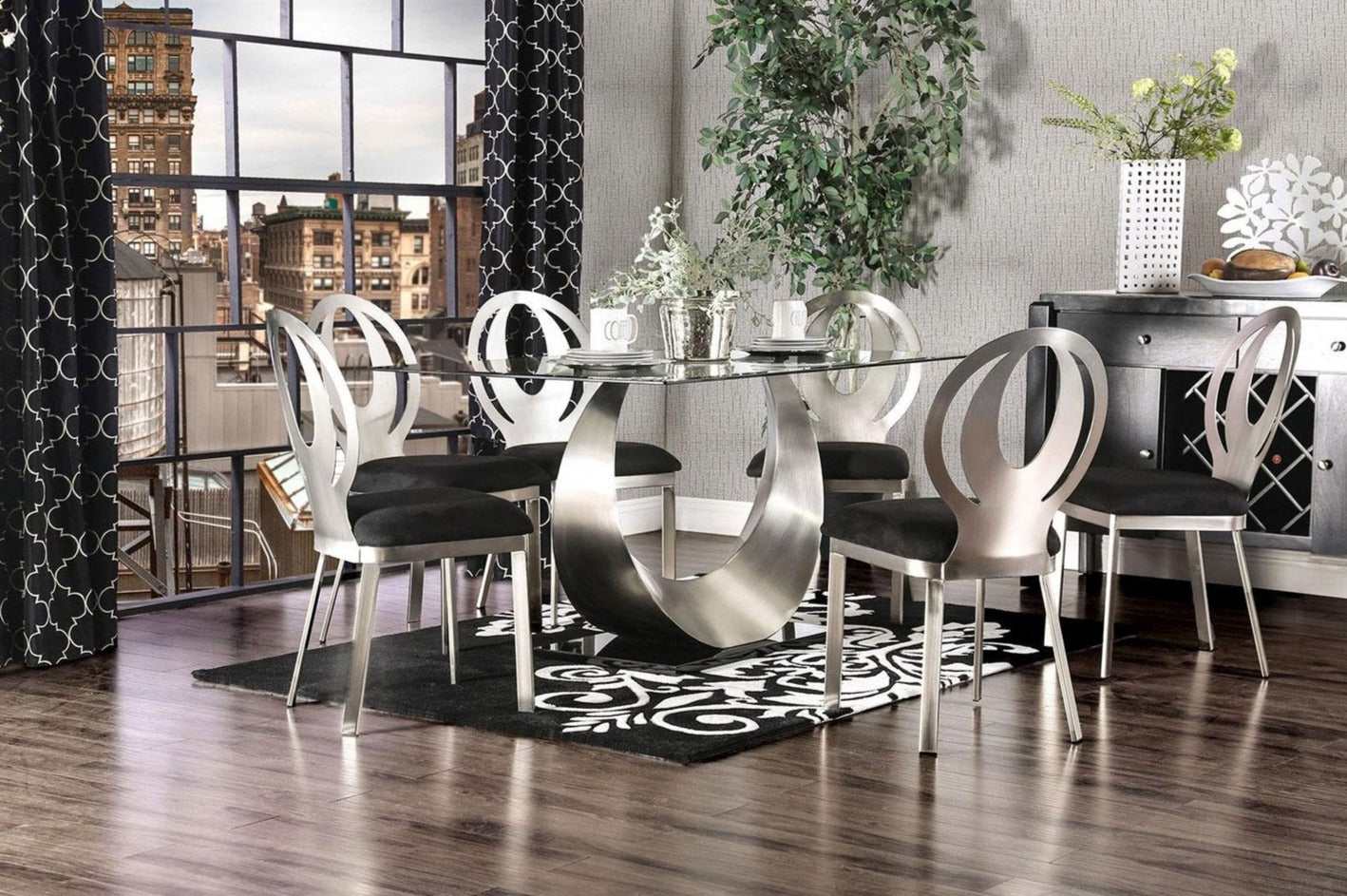 Orla Silver & Black Dining Room Table