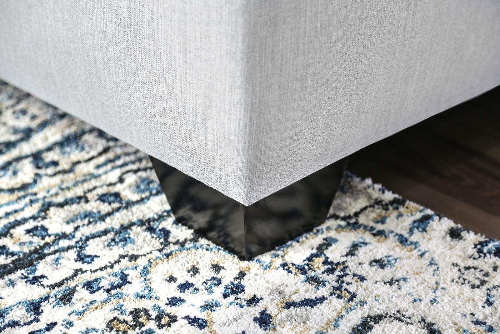 Ornella Light Gray & Blue L Shape Sectional Sofa