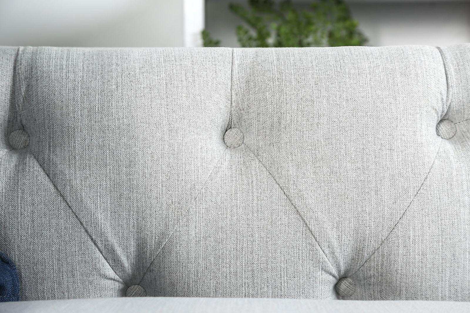 Ornella Light Gray & Blue L Shape Sectional Sofa