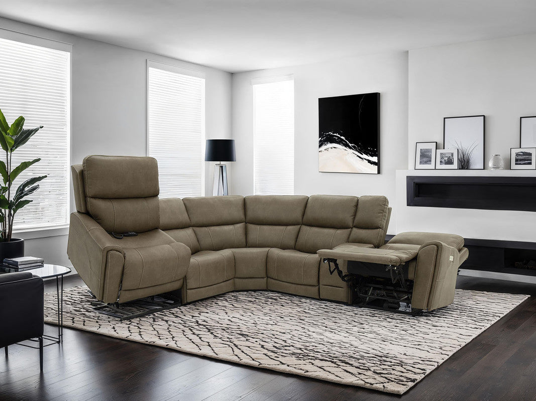 Orpheus Brown Power Sectional w/ Lift Chair