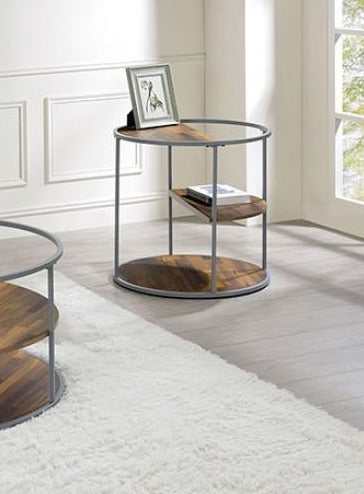 Orrin Gray & Walnut End Table
