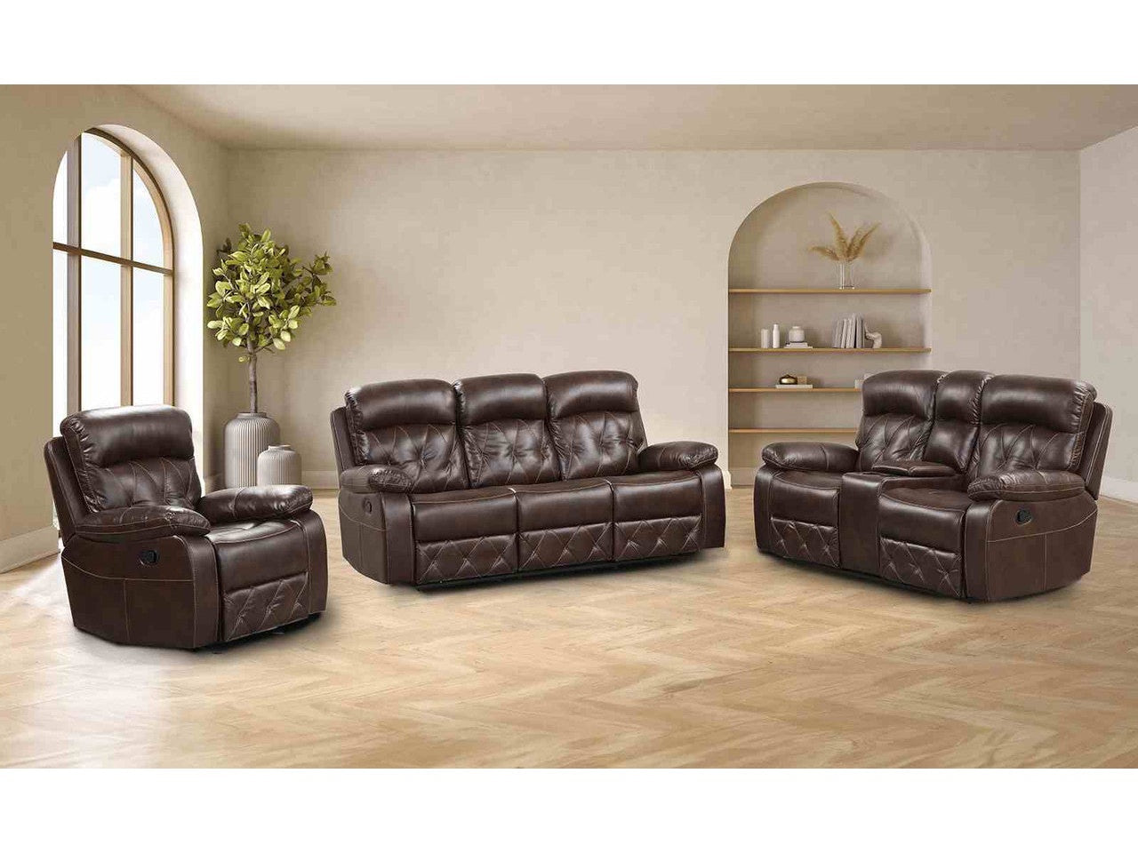 Osias Brown Sofa & Loveseat