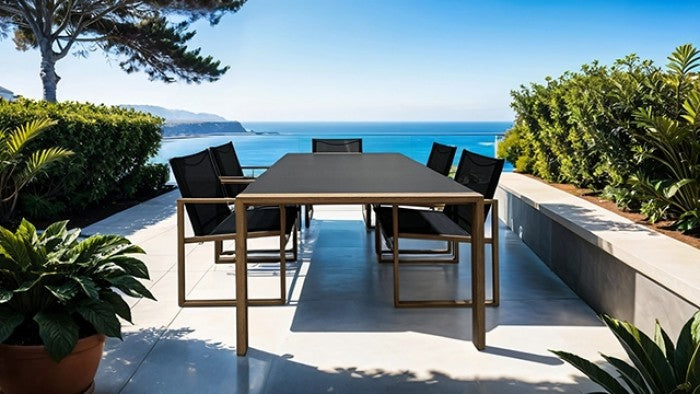 Oswego Black-Natural Outdoor Dining Table