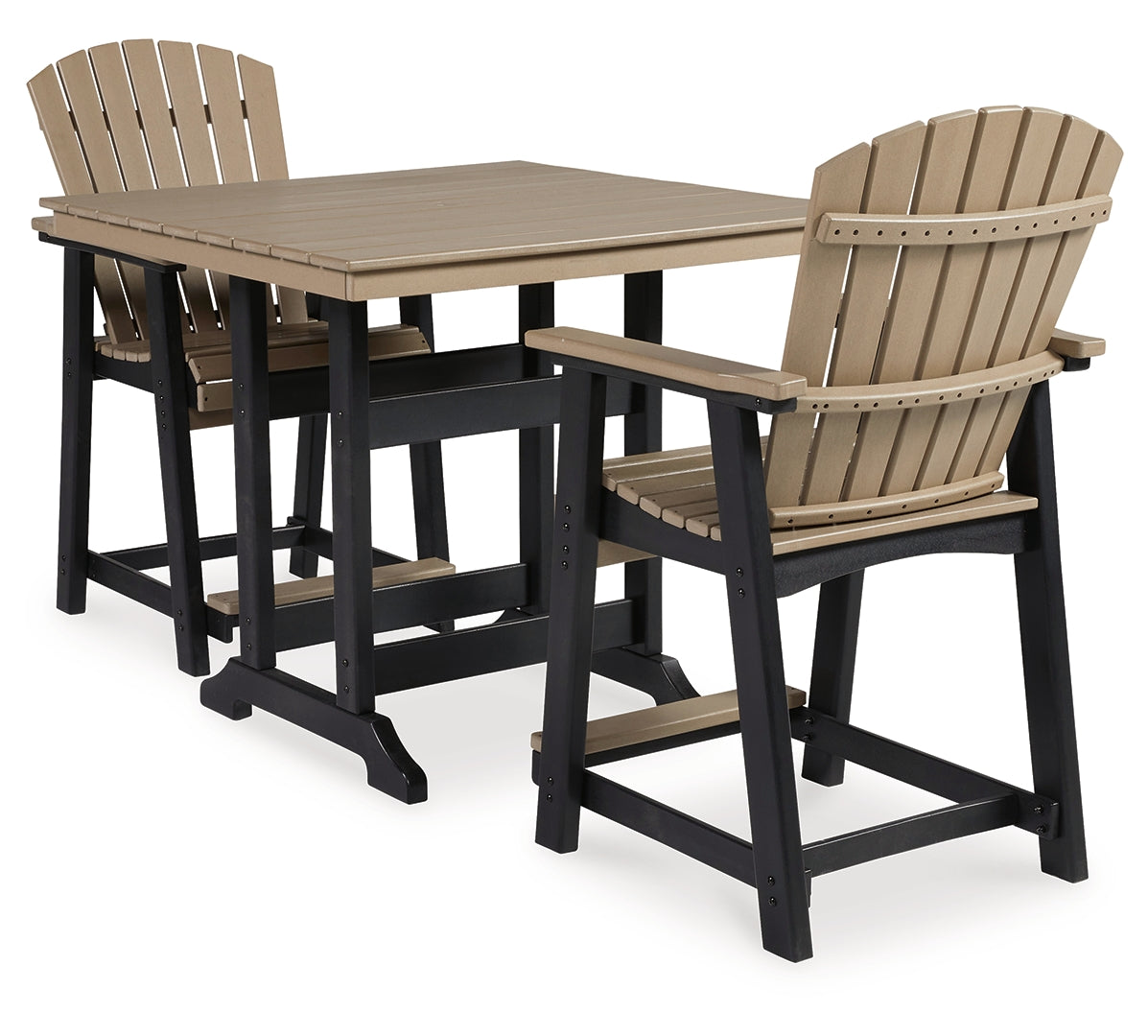 Fairen Trail Outdoor Counter Height Dining Table and 2 Barstools