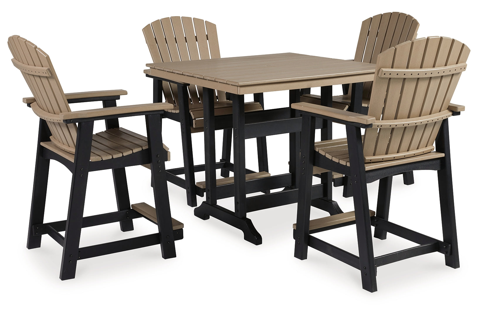 Fairen Trail Outdoor Bar Table and 4 Barstools