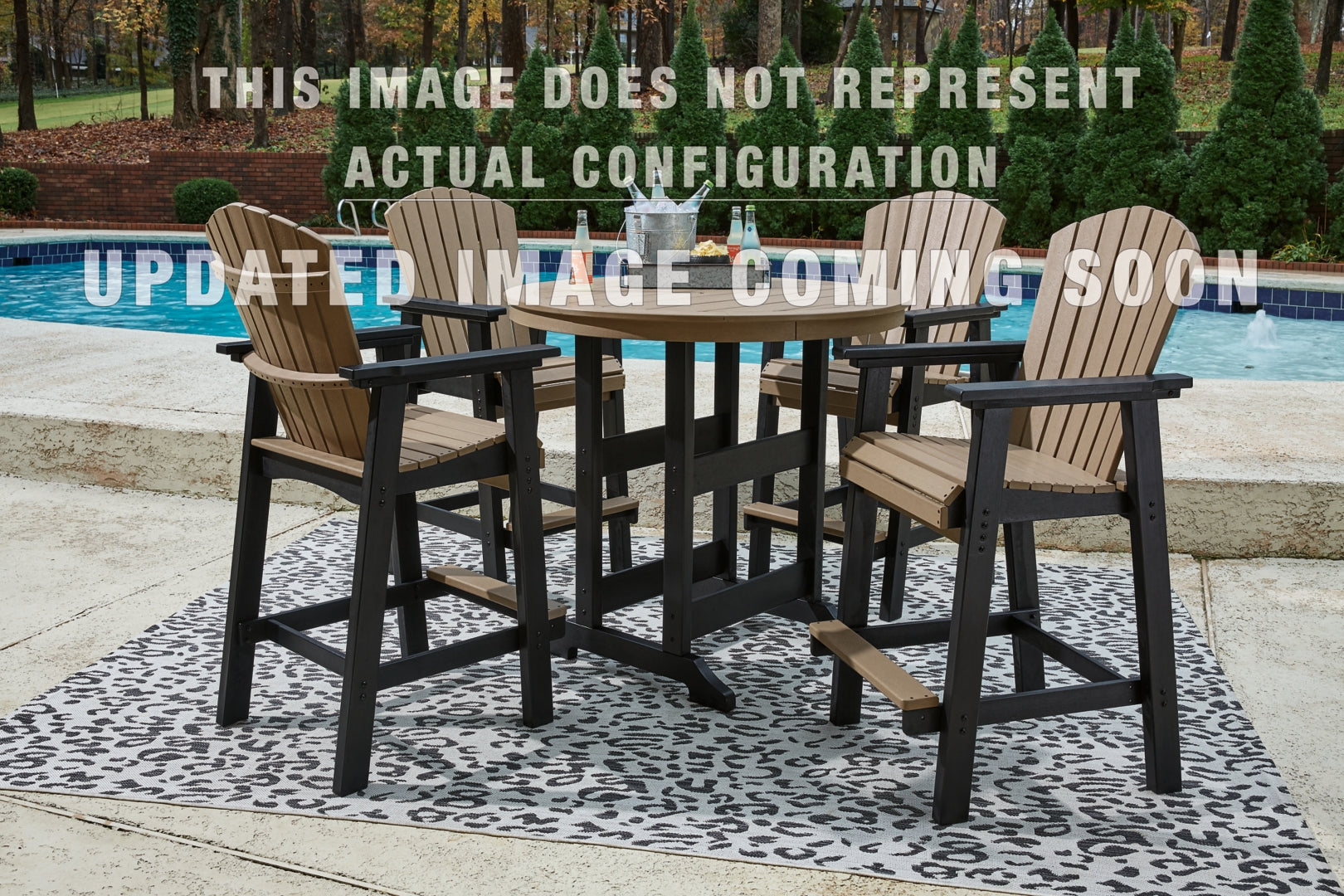 Fairen Trail Outdoor Bar Table and 4 Barstools