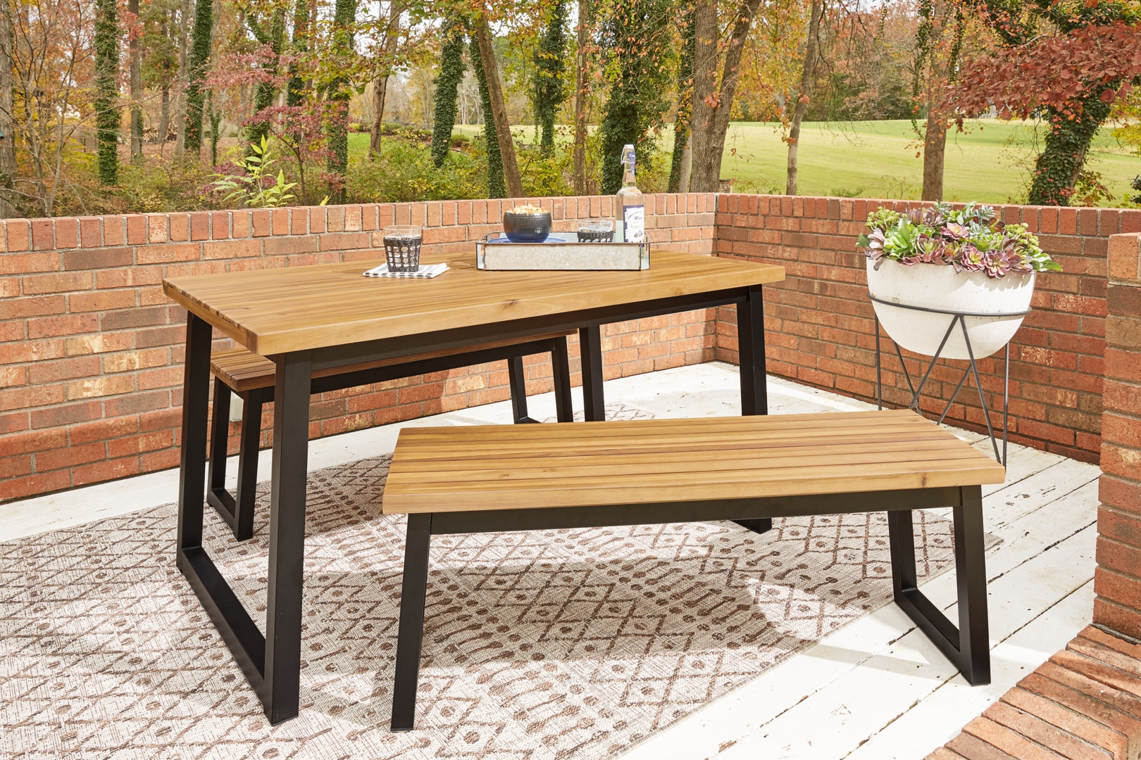 Town Wood Dining Table Set (3/CN)