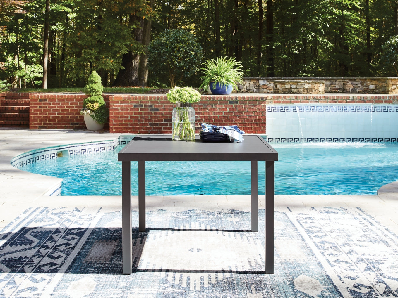 Point Bonita Square Dining Table with Umbrella Option