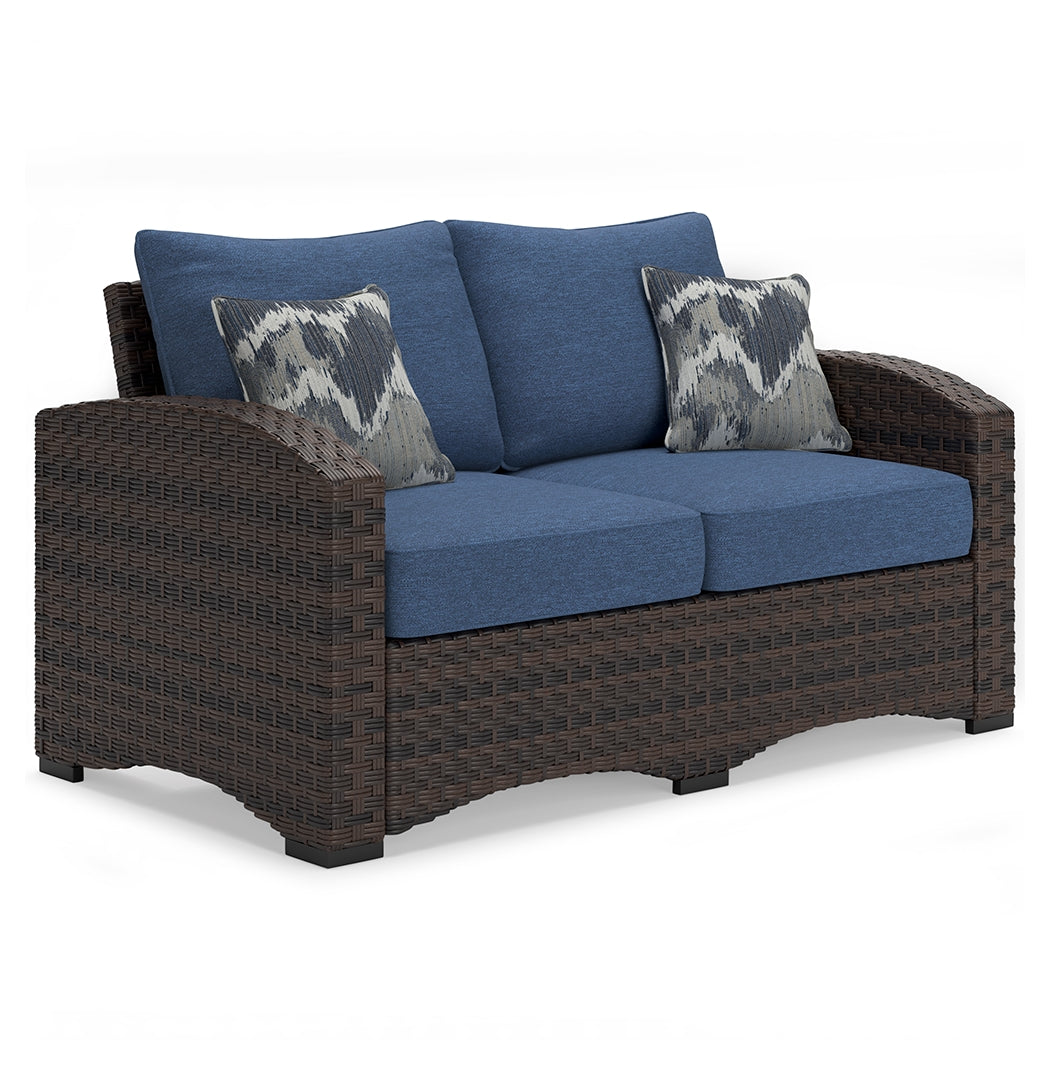 Windglow Outdoor Loveseat and 2 Chairs with Coffee Table