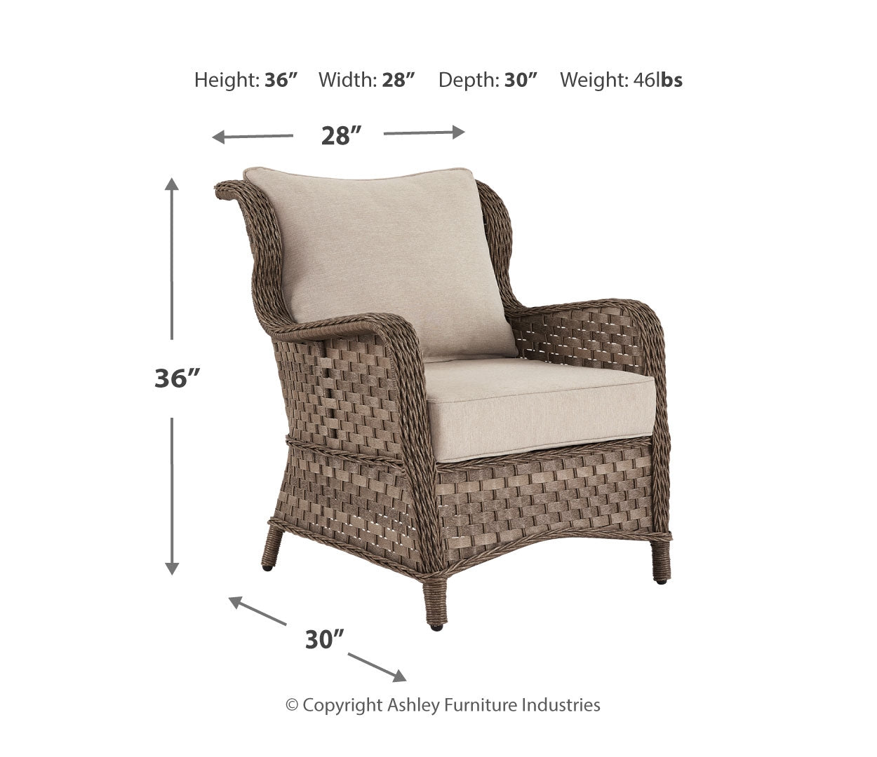 Clear Ridge Lounge Chair w/Cushion (2/CN)