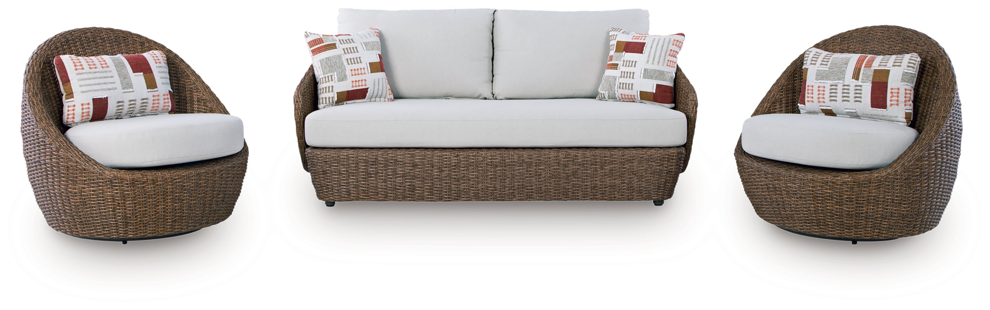 Cardiff Beach Love/Swivel Chairs Set (3/CN)