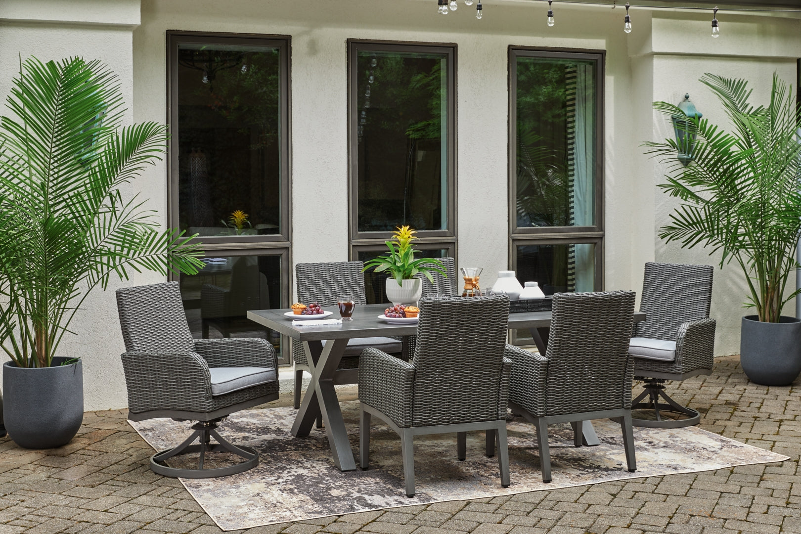 Elite Park Outdoor Dining Table and 4 Chairs and Bench