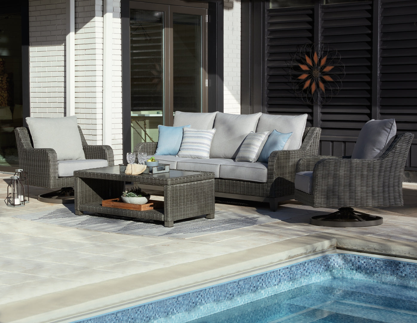 Elite Park Outdoor Loveseat with Coffee Table