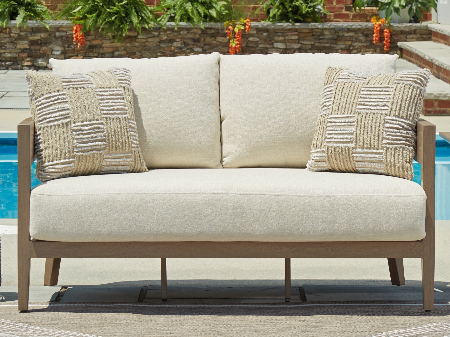 Serene Bay Ottoman with Cushion