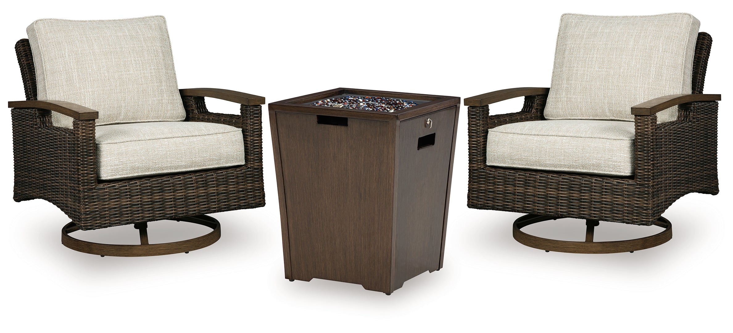 Rodeway South Fire Pit Table and 2 Chairs