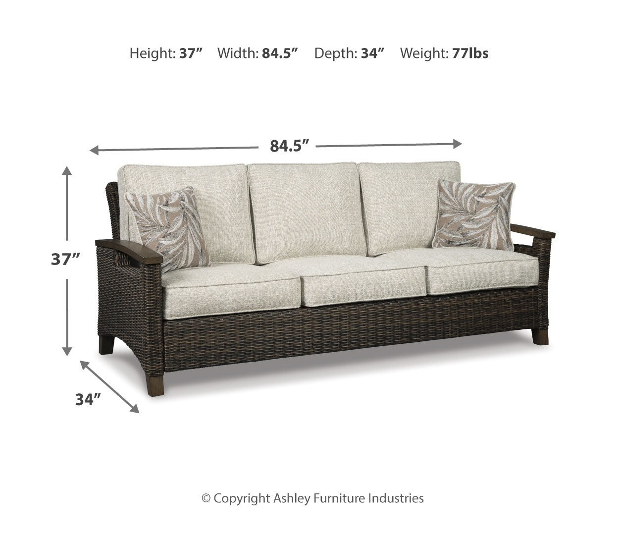 Paradise Trail Outdoor Sofa with 2 Lounge Chairs