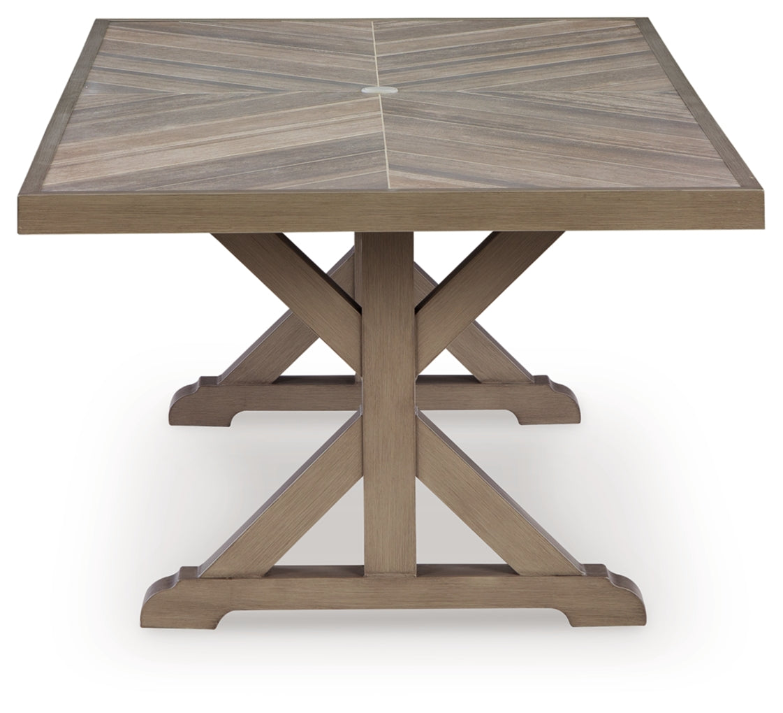 Revare Beach RECT Dining Table with Umbrella Option
