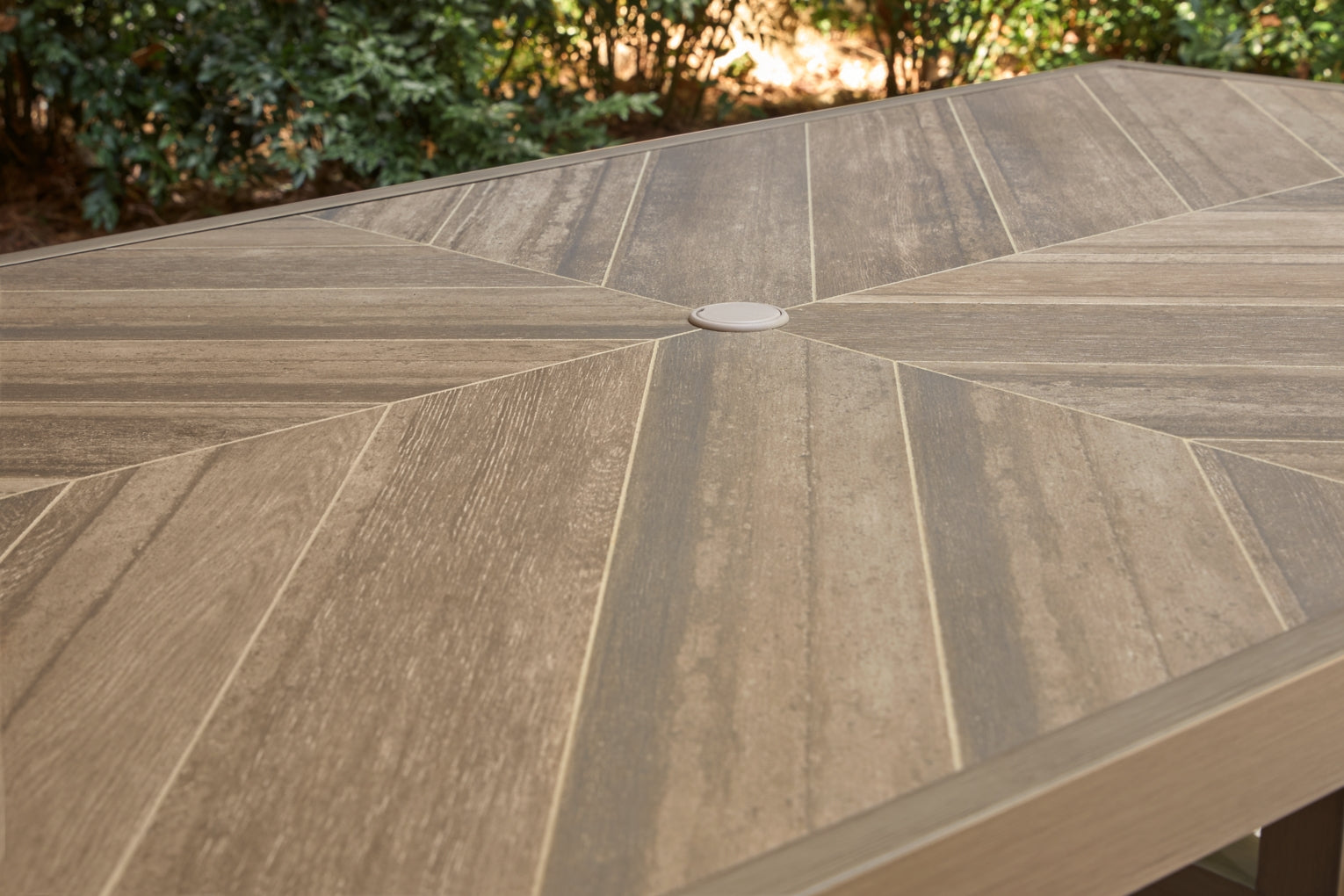 Revare Beach RECT Dining Table with Umbrella Option