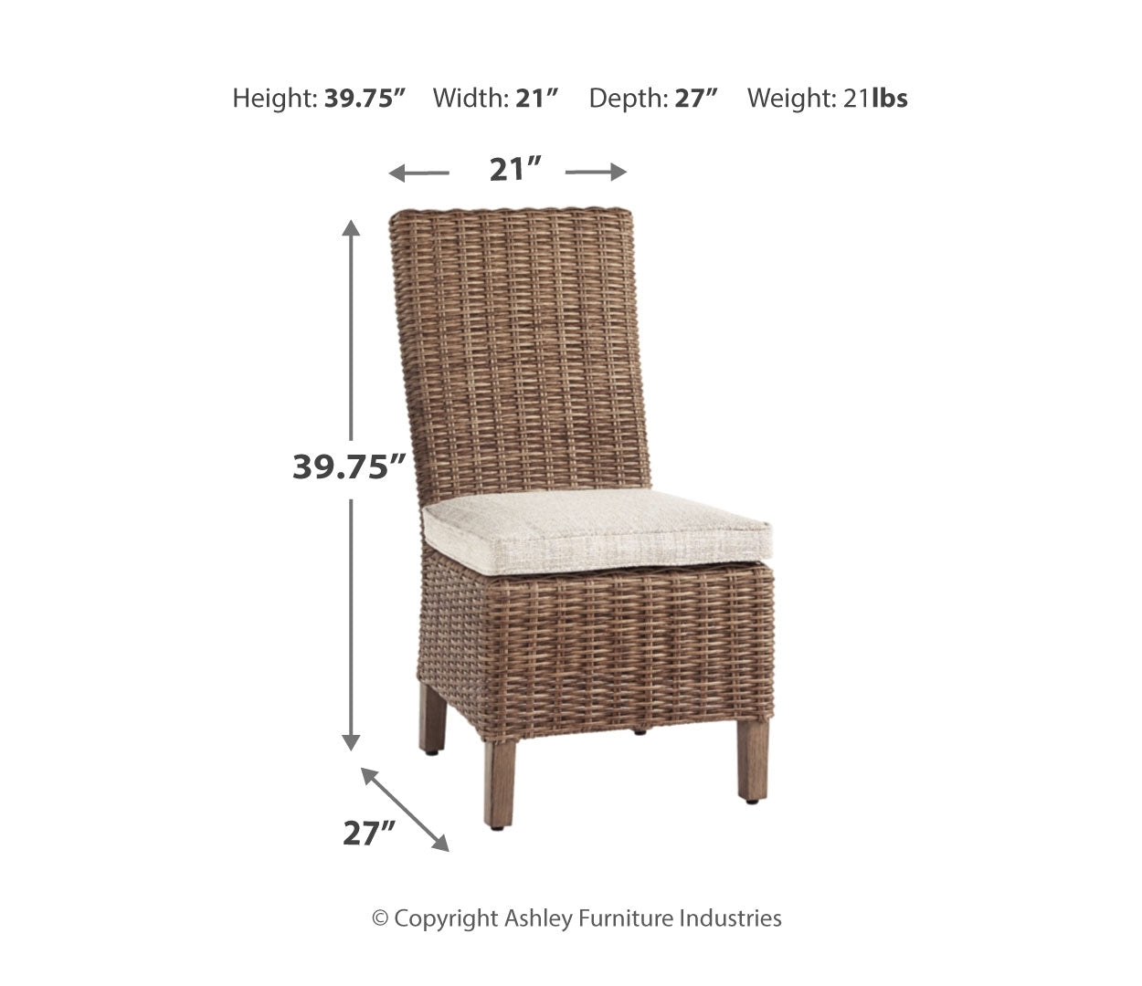 Beachcroft Side Chair with Cushion (2/CN)