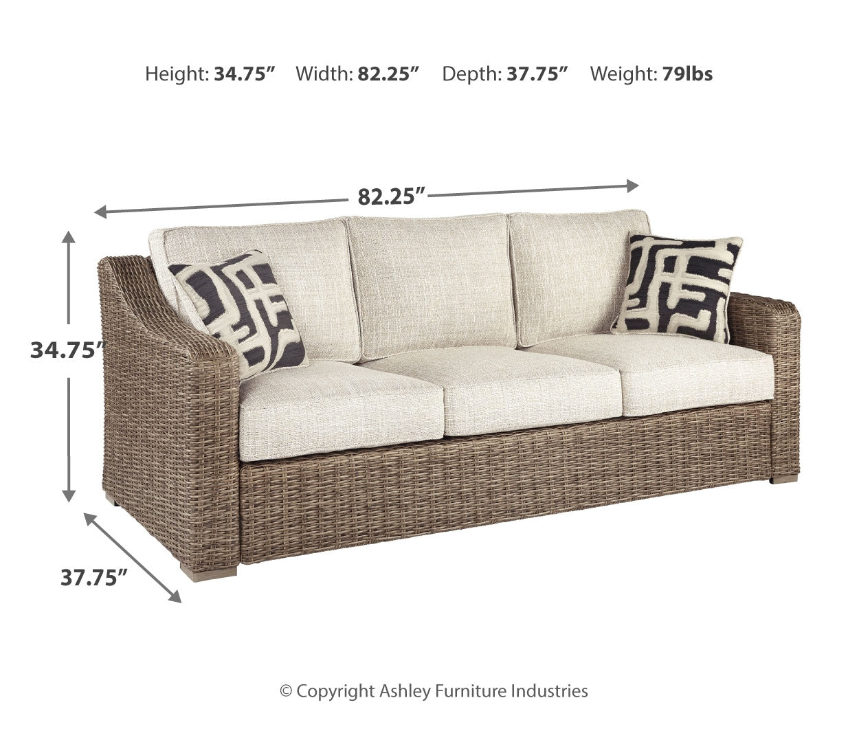 Outdoor Sofa with Coffee Table and End Table