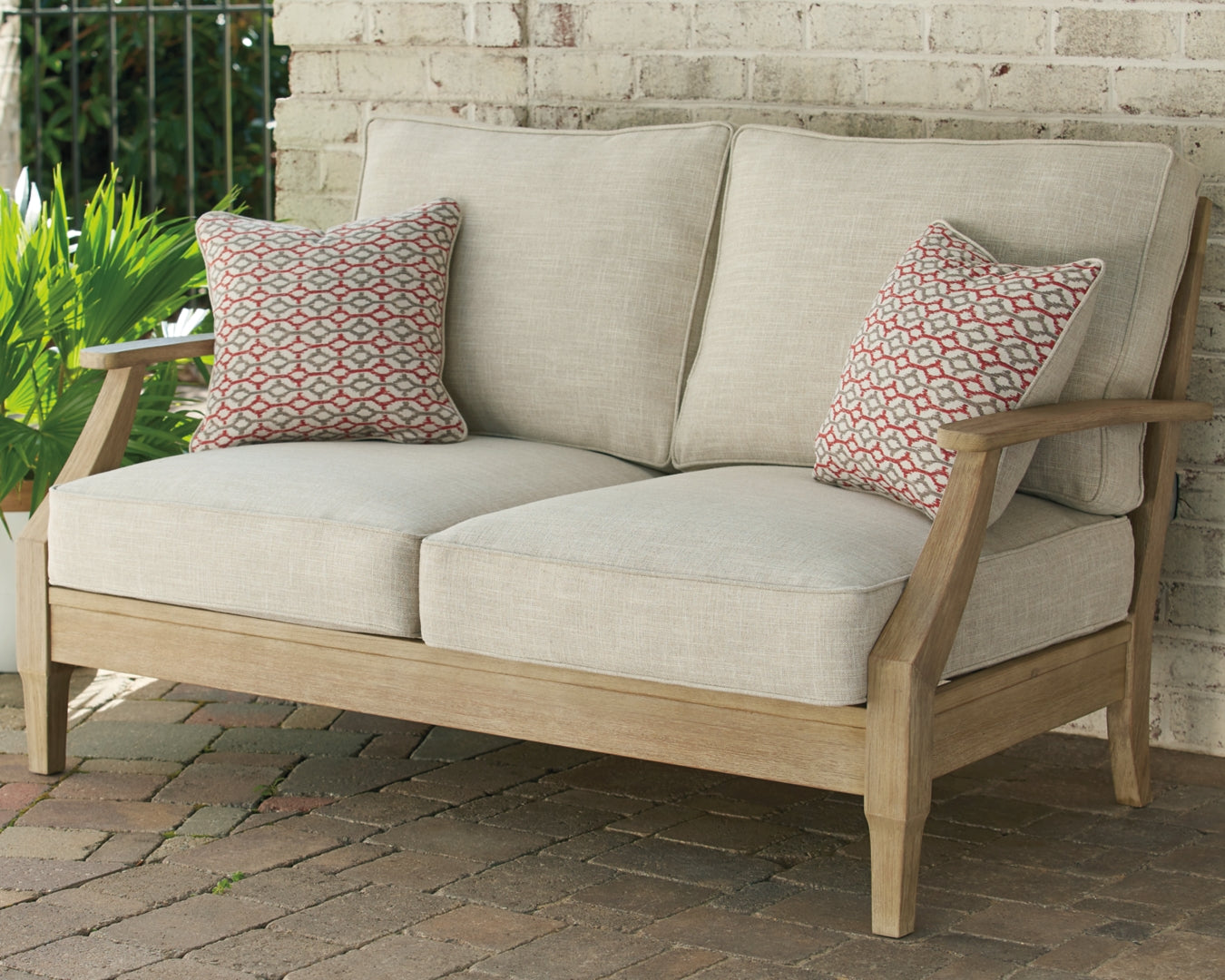 Clare View Outdoor Loveseat and 2 Lounge Chairs with Coffee Table and 2 End Tables