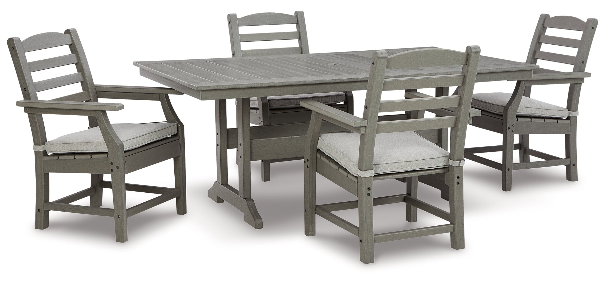 Visola Outdoor Dining Table and 4 Chairs and Bench