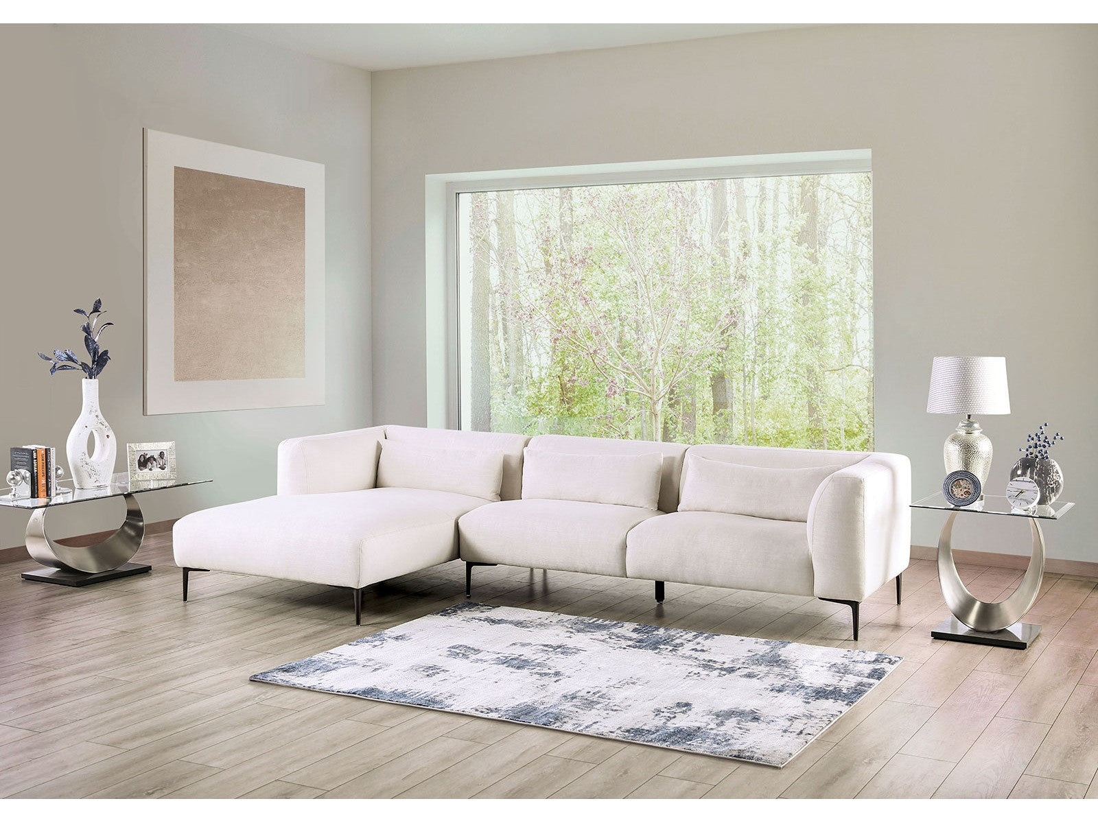 Paderborn Linen White  Left Chaise Sectional