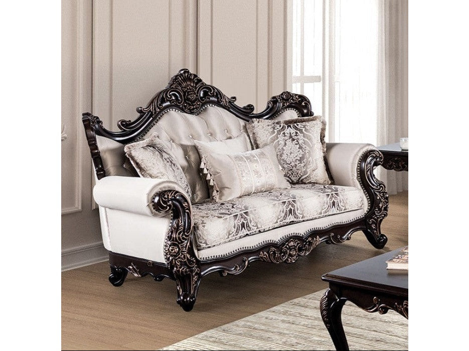 Palencia Dark Cherry/Beige Loveseat