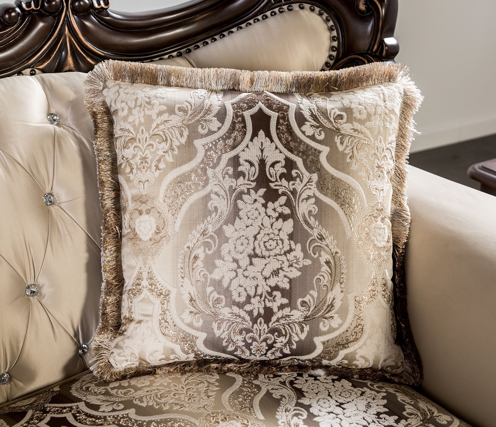 Palencia Dark Cherry/Beige Sofa & Loveseat