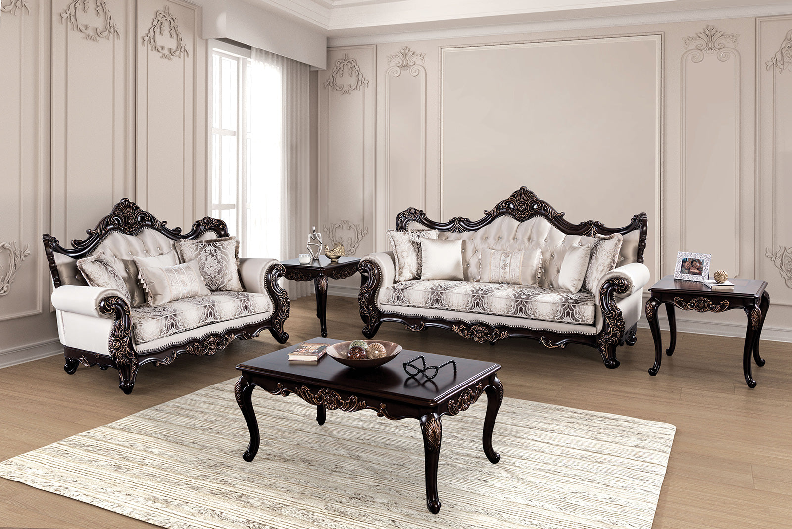 Palencia Dark Cherry/Beige Sofa
