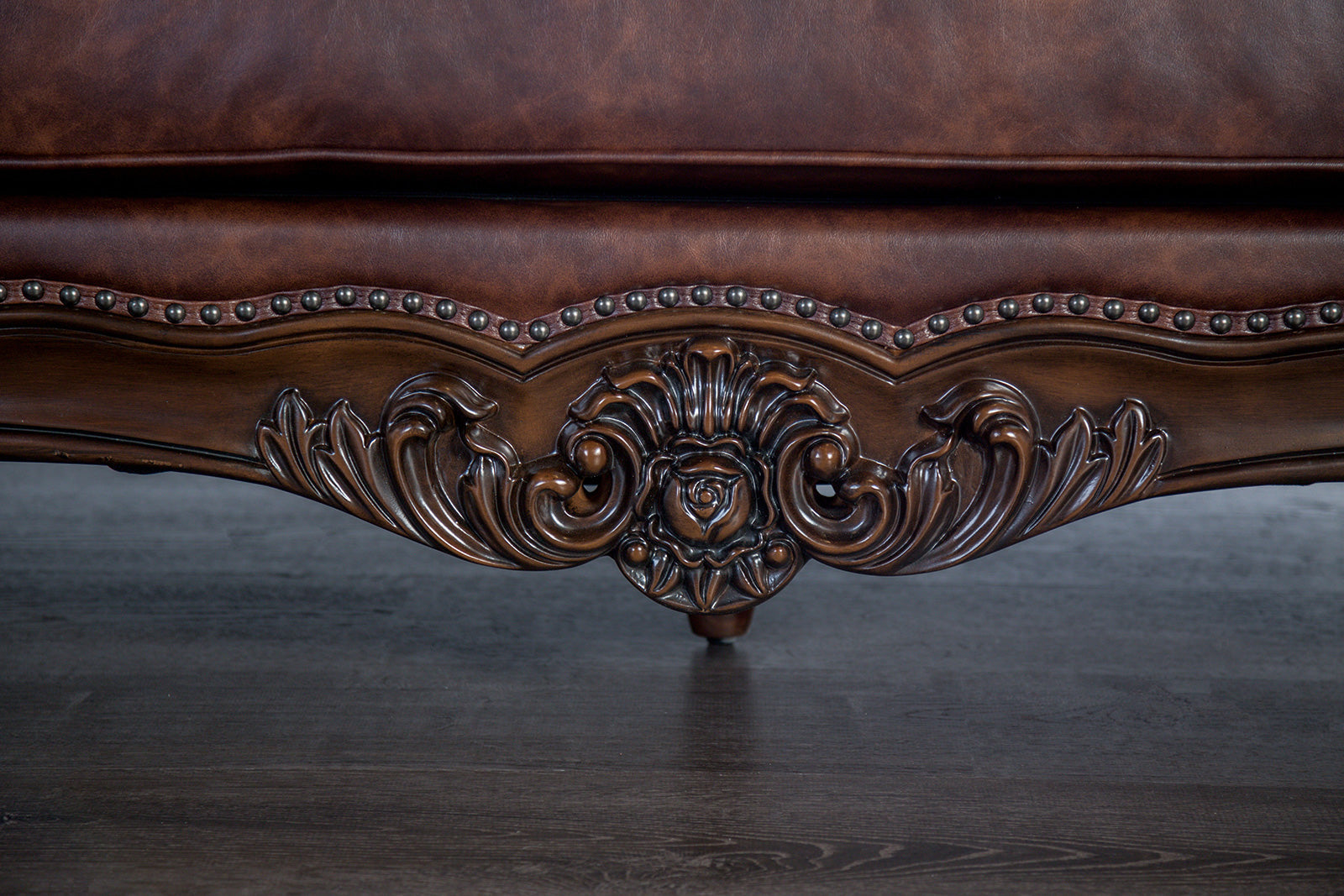 Palencia Dark Cherry/Brown Leatherette Sofa